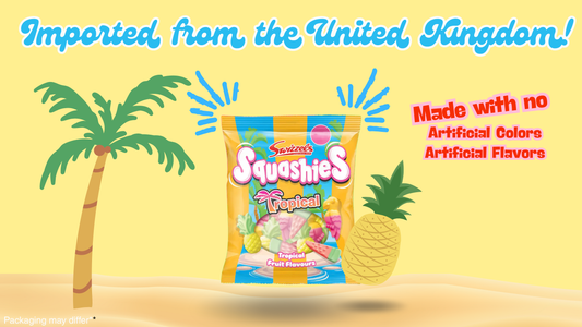 Swizzels Squashies β Tropical Flavor | Imported UK Candy | Soft Chewy Gummies