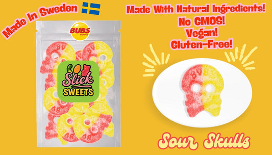 BUBS Sour Skulls – Soft Swedish Foam Bonbon Candy