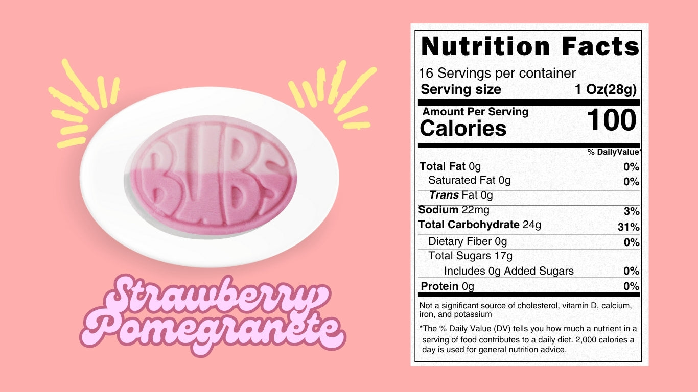 Bubs Strawberry Pomegranate Ovals β Swedish Foamy Soft Candy