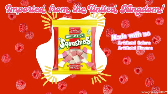 Swizzels Squashies β Raspberry & Milk Flavor | Imported UK Candy | Soft & Chewy Sweets