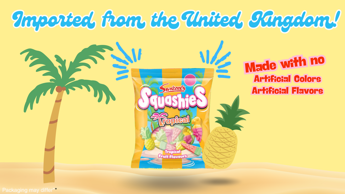 Swizzels Squashies – Tropical Flavor | Imported UK Candy | Soft Chewy Gummies