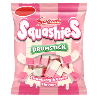 Swizzels Squashies – Strawberry Cream Flavor | Imported UK Candy | Soft Chewy Gummies