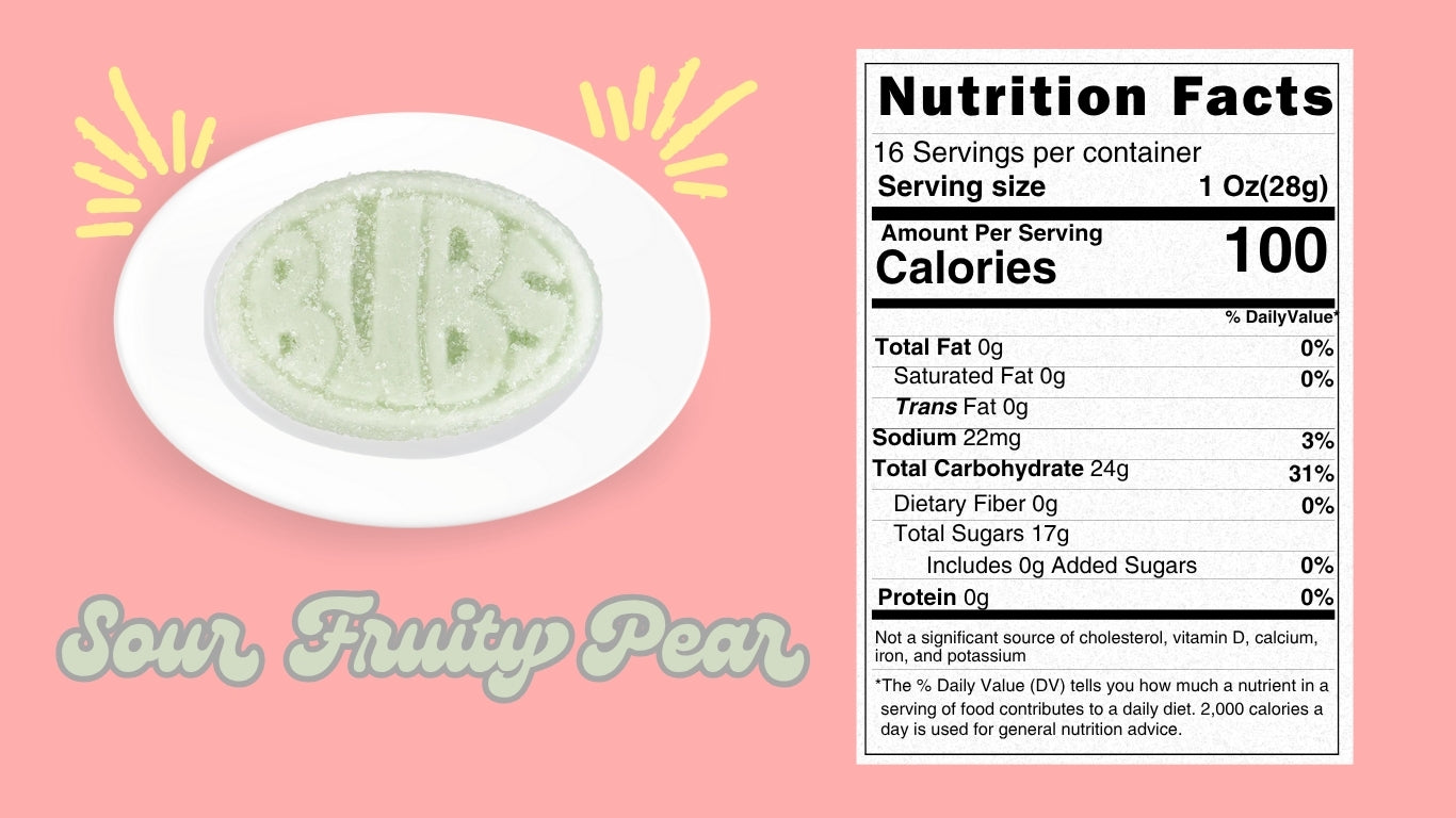 Bubs Sour Fruity Pear Ovals – Swedish Foamy Soft Candy