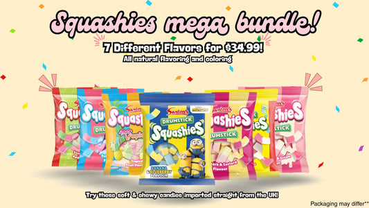 Swizzels Squashies Mega Bundle – 7 Flavor UK Candy Mix | Imported Fruit Chewy Gummies